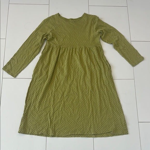 Lands end Olive Green Polka Dot Kids Dress 14Y - Picture 1 of 4